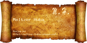 Meltzer Huba névjegykártya